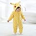 Unisex Baby Flannel Romper Animal Onesie Costume Hooded Cartoon Outfit Suit (Pikachu, 80)