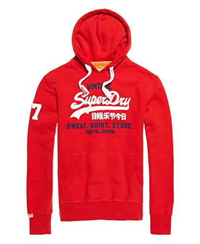 Superdry Mens Sweat Shirt Store Hoodie Drop Kick Red S