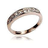 SKYEO Classic Rose Gold Plated Wedding Ring Rhinestone Jewelry Ring For Women