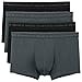 DAVID ARCHY Men's Underwear Micro Modal Dual Pouch Trunks Support Ball Pouch Bulge Enhancing Boxer Briefs for Men 3 or 4 Pack(S,Black/Dark Gray)