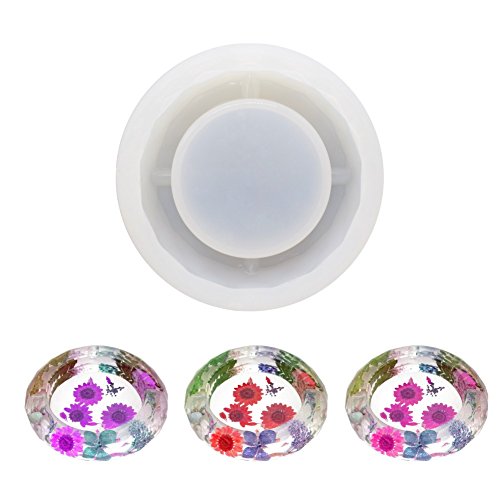 GIMITSUI Store DIY Silicone Crystal Cigarette Ashtray Round Embed Making Mold Handcraft Resin Casting Epoxy Transparent Mould Tools Home Decor (10X2.5CM)