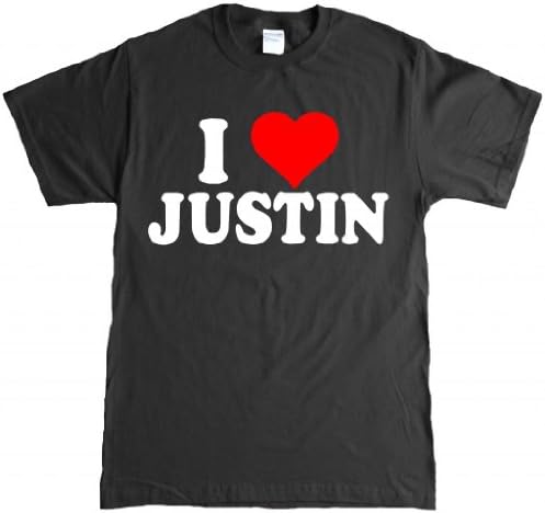 I Love Justin Adult T-Shirt