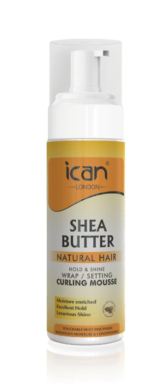 ICAN LONDON SHEA BUTTER WRAP SET MOUSSE FOR SOFT,SMOOTH HOLD & SHINE 207ML