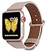 JSGJMY for Apple Watch Band 42mm 44mm 45mm 49mm Ultra 2 1 Series 9 8 7 6 5 4 SE iwatch Bands Women's Dressy Leather Strap Fashion Fancy Light tan Rose Gold