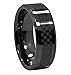 8mm Black Ceramic Carbon Fiber Wedding Ring Comfort Fit Size 5