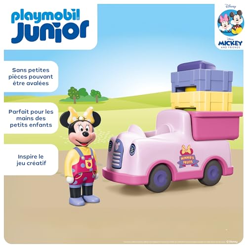 Junior & Disney | Minnie Mouse – Camion de Fruits avec Jeu de tri | Jouet Durable dès 1 an | Cadeau pour Tout-Petits | Stimule la motricité et Les Premiers apprentissages | 71770