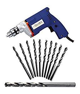 Panther Topline Drill Machine 10mm (Topline) For Wood,Aluminium,Metal,Concrete+10Pc Hss Drills+ 1 Pc Concrete Drill