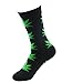 Zando Unisex Athletic Cotton Marijuana Weed Leaf Printed Sports High Crew Socks Black Green