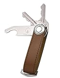 Leather Key Holder / Keychain Key Organizer By Nokomis Supply- Premium Genuine Leather, Compact and Minimalist Design, Reduce Clutter, Prevent Phone Scratches, Bottle Opener Included