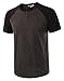 HARBETH Men's Casual Short Sleeve Henley Shirt Raglan Fit Active Sports Baseball T-Shirts Tee H.Charcoal/Black L