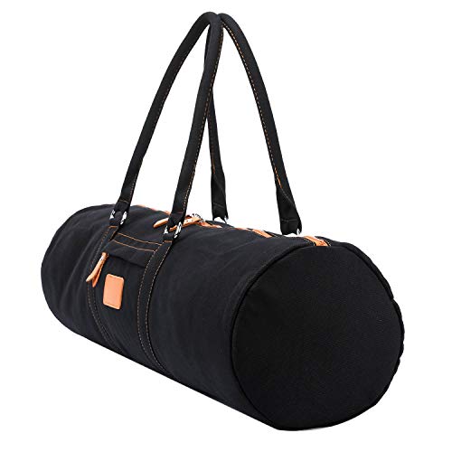 YanHao Yoga Mat Bags Canvas Yoga Mat Carrier with Zipper Pocket for Women and Men(Black)