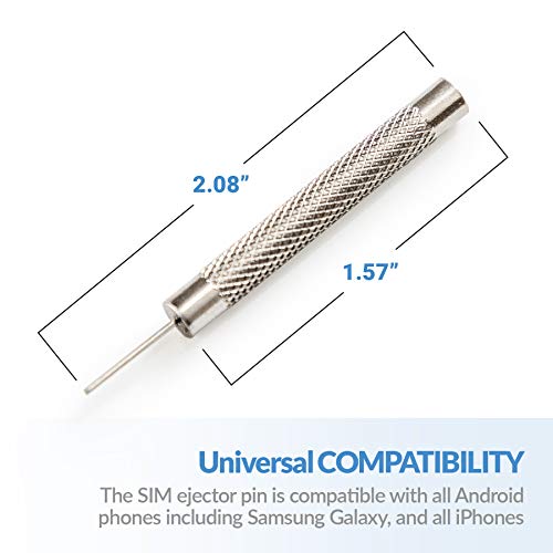 PortPlugs SIM Card Removal Tool Set (6 Pack + Cleaner Brush) Universal