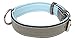 Soft Touch Collars Padded Leather Dog Collar, Gray and Blue, Size Large, Real Genuine Full Grain Leather