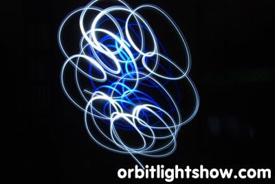 4-light Ice Blue White LED Rave Orbital Orbit Light Show