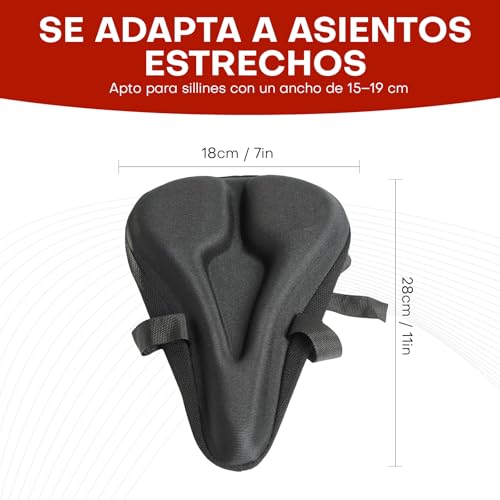 Samos® Sillin Cubre Bicicleta Gel, Asiento Cojin, Funda Sillín Acolchado y Comodo, Estatica Gel para Bicicleta MTB y Spinning, Accesorios para Bici, Confortable para Bici Estática
