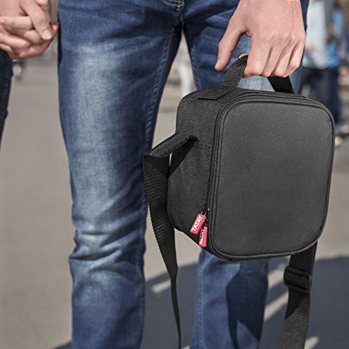 Sac Isotherme Repas - Urban Food Casual 3L | 4 Boîtes : 2x0,5L + 2x0,2L | Triple Isolation | Corps Semi-Rigide | Poche Intérieure | 22,5x10x22 cm, Noir
