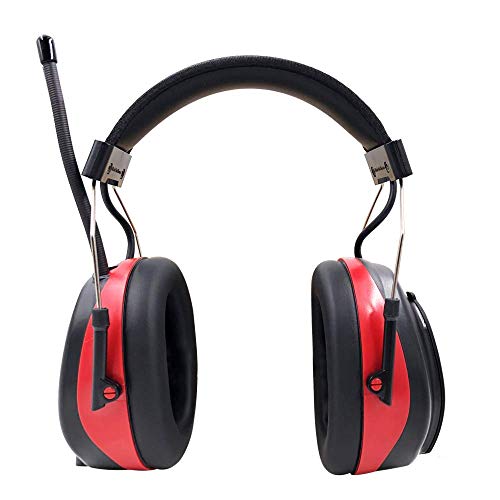 Protear Bluetooth Radio Headphones AM FM Noise Reduction Safety Earmuffs with Rechargeable 1200mAh Lithium Battery & Built-in Mic,NRR 25dB Ear Protector For Working