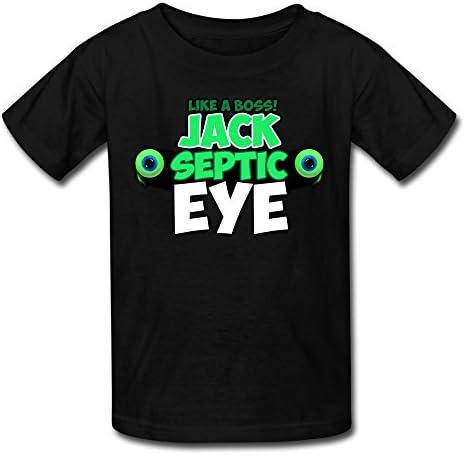 HeZone Kid's Jacksepticeye Logo T-shirts Black XL