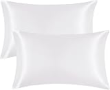EHEYCIGA Silk Satin Pillow Cases 2 Pack White Standard 50x75 cm view 1