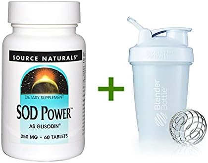 Source Natural, SOD Power, 250 mg, 60 Tablets + Shaker Bottle Assorted Colors 20 Oz