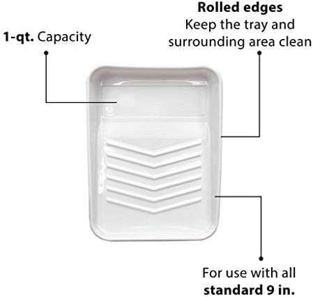 Tapix Deluxe Tray Liner, 1-qt. capacity, 9-Inch, 10-Pack, Rolled edges keep the tray and surrounding area clean - Studded ramp provides easy roller loading