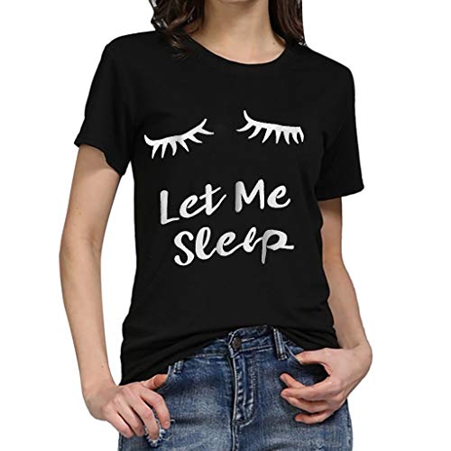 YEZIJIN Women Girls Plus Size Eyelash Print Short Sleeve T-Shirt Blouse Tops Sexy T-Shirt Blouse Tee 2019 New Black - Thumbnail 2