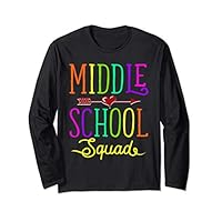 Back To School Shirt Middle School Squad Teacher, Student Long Sleeve T-Shirt