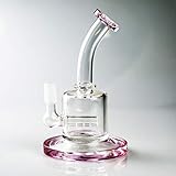 Hand-Made Office Decor Transparent Crystal Glass Vase,Lenox Nightfall Vase,7 Inch Dual Water Percolator Glass Big Water(Purple)