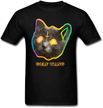 CHILL Designed Men's Golf Wang Cat Head Pattern T-Shirts Small