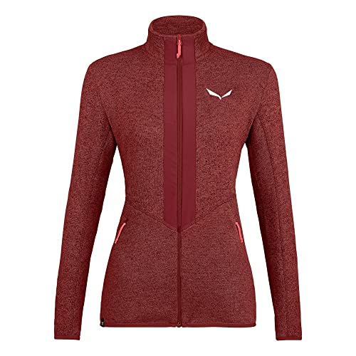 SALEWA *Rocca 2 Pl W Fz Chaqueta de forro polar para mujer, Mujer, Rojo Syrah Melange, XL