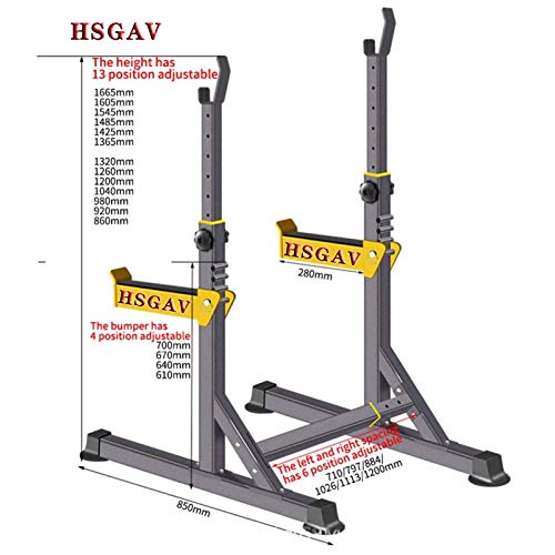 Squat-Rack-Gorilla-Weight-Bench-Support-Langhantel-Kniebeugen-Staender-Mehrere-Tastenpositionen-Rstellbarer-Halbrahmenhalter-Robust-Ablage-Fuer-Langhantelstangen