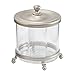 InterDesign York Lyra Vanity Cotton Swab Holder Canister, Satin/Clear