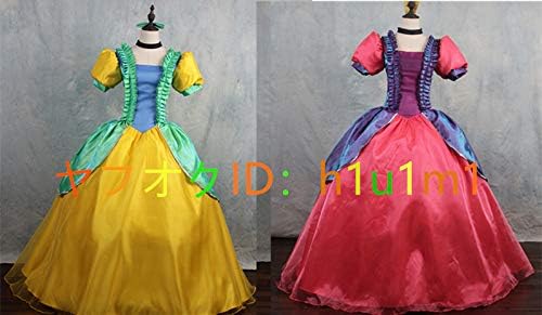 Amazon 実物撮影 ディズニー シンデレラ姫のお姉さん アナスタシア ドリゼラ ドレス コスプレ衣装 2着 全セット仮装 ステージ 舞台服 ハロウィン クリスマス コスプレ 仮装 通販