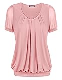 Womens Shirts,Laksmi Women's Casual Tunic Blouse T-shirt,Medium Dark Pink