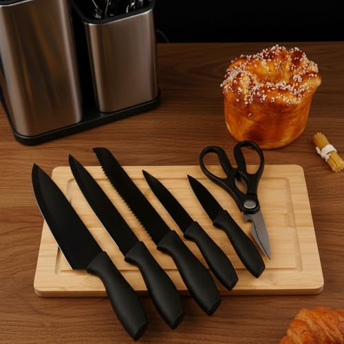 17-Piece Stainless Steel Kitchen Utensils Set with Professional Kitchen Knife Set, Professional Kitchen Chopping Board, Kitchen Knife Holder and Kitchen Accessories. Your Ideal Kitchen Kit