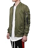 Hat and Beyond Mens Ruched Bomber Jacket