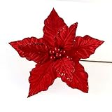 FUNARTY 1 Pieces Glitter Poinsettia Christmas Tree