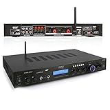 Pyle - 5 Channel Rack Mount Bluetooth Receiver, Home Theater Amp, Speaker Amplifier, Bluetooth Wireless Streaming, MP3/USB/SD/AUX/FM Radio, 200 Watt, w/ Digital ID3 LCD Display from - PDA7BU