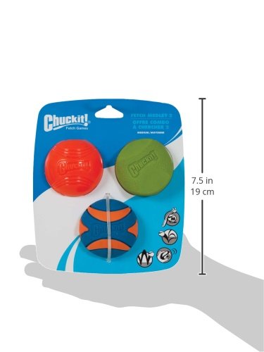 CHUCKIT Fetch Medley 2 Pet Toy Balls, Medium