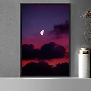 signwin Framed Canvas Wall Art Moon Astronomy &...