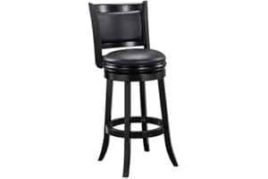 Boraam Augusta Bar Height Swivel Stool, 29-Inch, Black