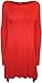 WearAll Women's Plus Size Flared Long Sleeve Swing Dress Top - Red - US 20-22 (UK 24-26)