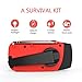 Emergency Radios, Ecurfu Hand Crank Self Powered AM/FM NOAA Solar Weather Radio with LED Flashlight, 1000mAh Power Bank Phone Charger (Red)
