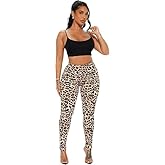 Leopard Legging for Women High Waisted Stretchy Cheetah Print Legging Tummy Control Butter Lift Legging for Women