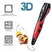 3D Pen for Kids with 7.5M long 1.75MM PLA - 2018 Tipeye Newest RED Version 3D Doodler Pen Kits 3D Printing Pen with LCD Display PLA Filament Refills for Adults, Doodling, Artist, Girls, DIY etc