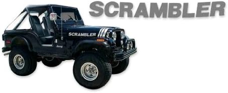 Scrambler 1970-1995 Jeep CJ5 CJ7 YJ Decals & Stripes Kit - Black