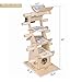 Good Life 63″ Modern Design Cat Tree House with Scratching Post Tower – Deluxe Solid Wood Indoor Furniture – 6 Floors Kitty Condo Climbing Play Center with Hammock Perch Cave and Ten Sisal Columnsthumb 3
