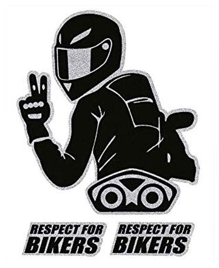 4R Quattroerre.it 32104 Supershaped Die-cut Sticker Respect for Bikers, 10 x 12 cm