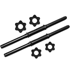 SovelyBoFan 1 Pair Dumbbell Bars for Exercise Collars Weight Lifting Standard Adjustable Threaded Dumbbell Handles 45cm