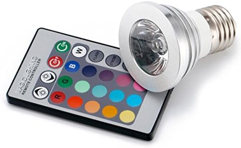 E27 Screw Base Color Changing Dimmable 3W RGB LED Spot Light with IR Remote Controller, Memory Function Included